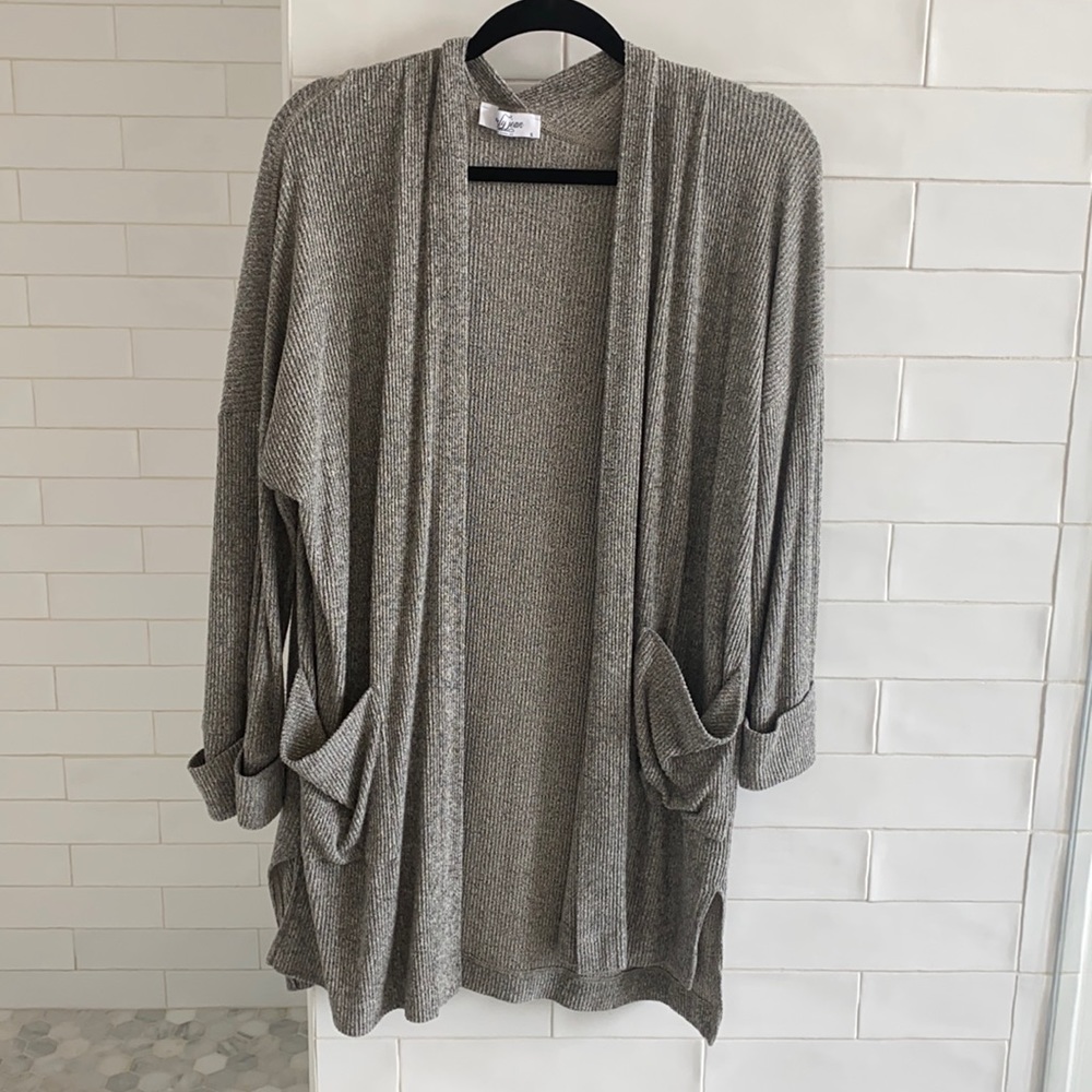 Grey sweater jacket